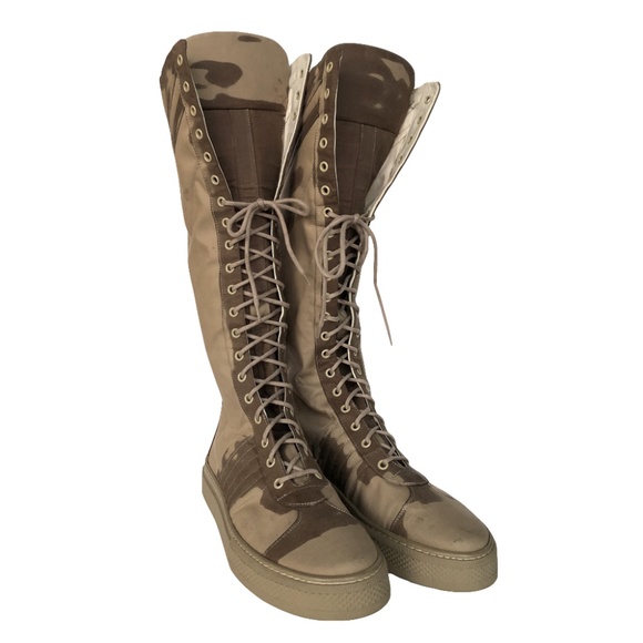 Jean Paul Gaultier Canvas Camouflage Combat Boots